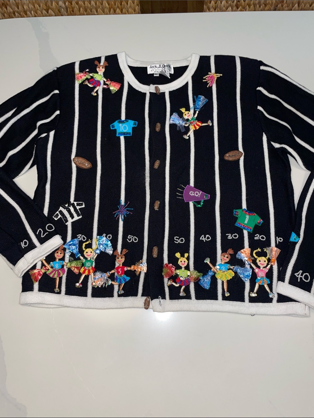 Football Cheer Mom vintage 90’s sweater Jack B. Quick
